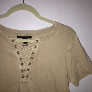 ✨Light Acid Wash Lace Up T-shirt✨